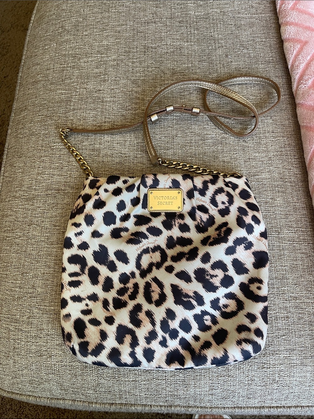 Victoria's Secret Leopard Print Crossbody in Cream, Black & Tan